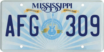 MS license plate AFG309