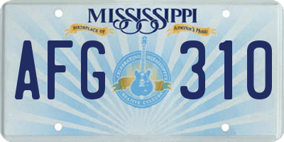 MS license plate AFG310