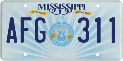 MS license plate AFG311