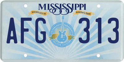 MS license plate AFG313