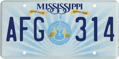 MS license plate AFG314