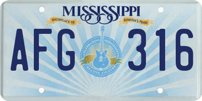MS license plate AFG316
