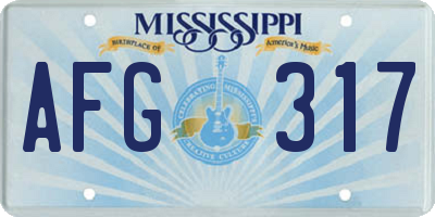 MS license plate AFG317