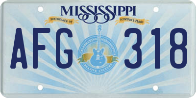 MS license plate AFG318