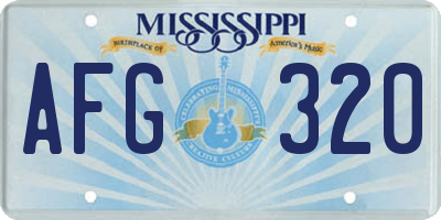 MS license plate AFG320