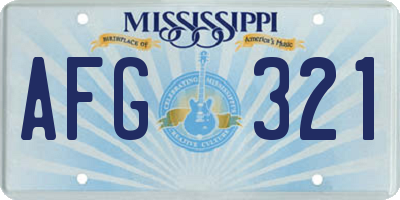 MS license plate AFG321