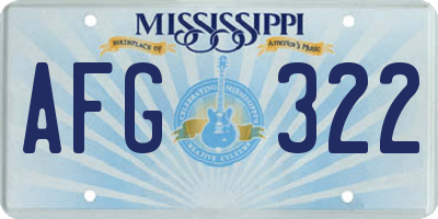 MS license plate AFG322