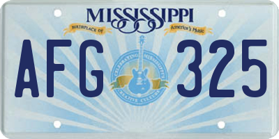 MS license plate AFG325