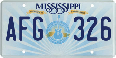 MS license plate AFG326