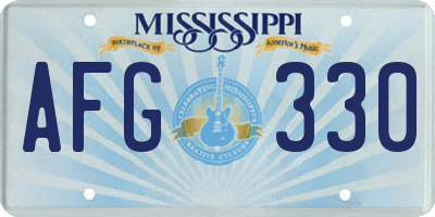 MS license plate AFG330