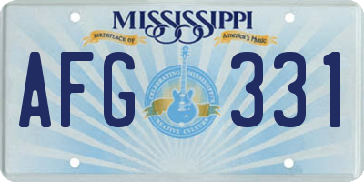 MS license plate AFG331