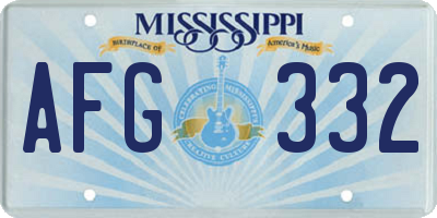 MS license plate AFG332
