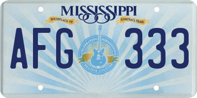 MS license plate AFG333