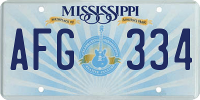 MS license plate AFG334