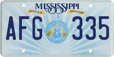 MS license plate AFG335