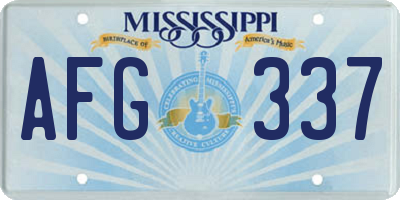 MS license plate AFG337