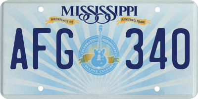 MS license plate AFG340
