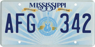 MS license plate AFG342