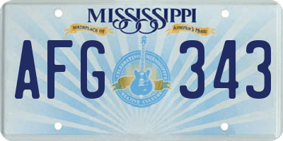 MS license plate AFG343