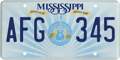 MS license plate AFG345