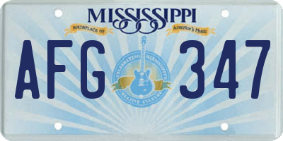 MS license plate AFG347