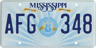 MS license plate AFG348