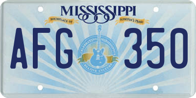 MS license plate AFG350