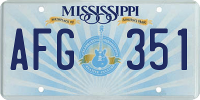 MS license plate AFG351