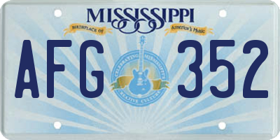 MS license plate AFG352