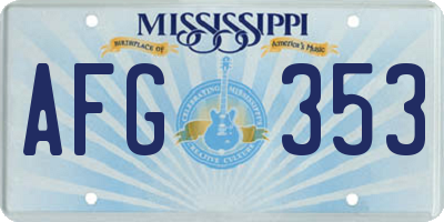 MS license plate AFG353