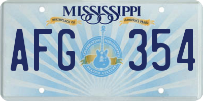 MS license plate AFG354