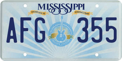 MS license plate AFG355