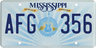 MS license plate AFG356