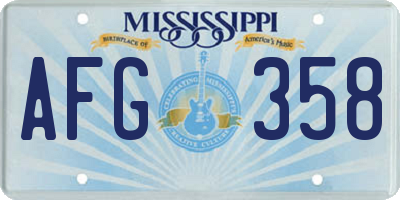 MS license plate AFG358