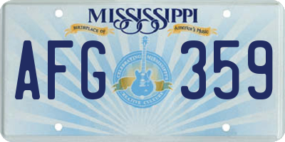MS license plate AFG359