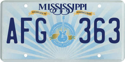 MS license plate AFG363