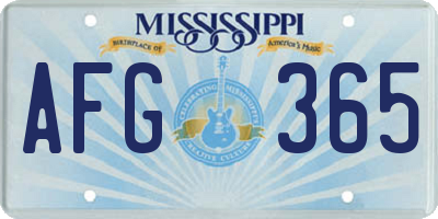 MS license plate AFG365