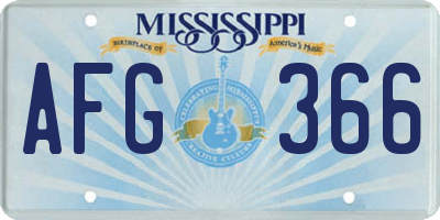 MS license plate AFG366