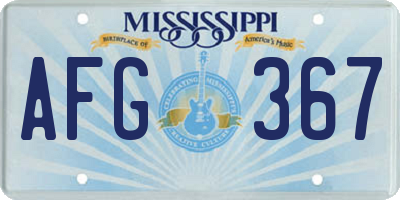 MS license plate AFG367