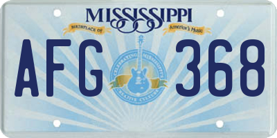 MS license plate AFG368