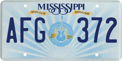 MS license plate AFG372