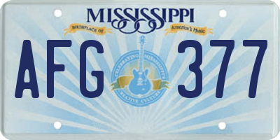 MS license plate AFG377