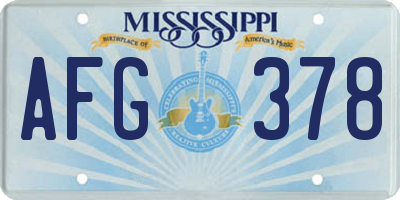 MS license plate AFG378