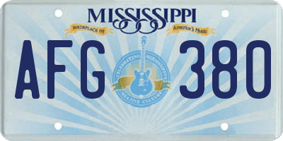 MS license plate AFG380