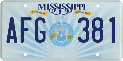 MS license plate AFG381