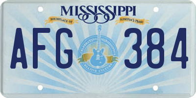MS license plate AFG384