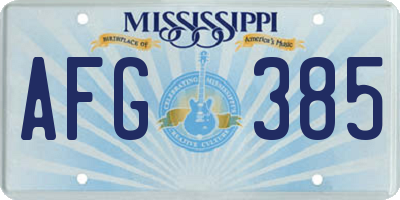 MS license plate AFG385