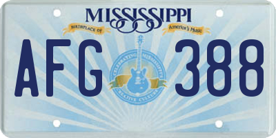 MS license plate AFG388