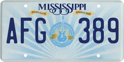 MS license plate AFG389
