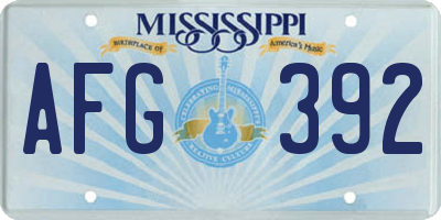 MS license plate AFG392